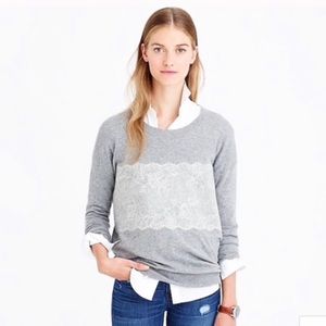 J.Crew unique needle punch lace sweater